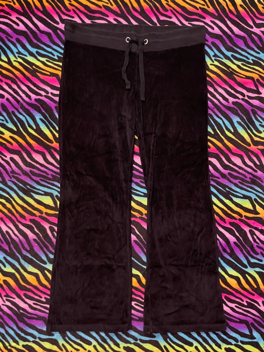 Y2k Vintage Juicy Couture Black Velour Track Pants